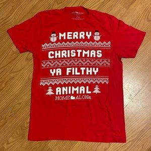 Home Alone “Merry Christmas Ya Filthy Animal” Funny Holiday Shirt Mens Sz M